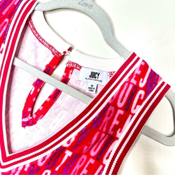 NWT Juicy Couture Terry Cloth Logo Romper Shorts Elastic Waist V Neck Woman’s M - Picture 5 of 11